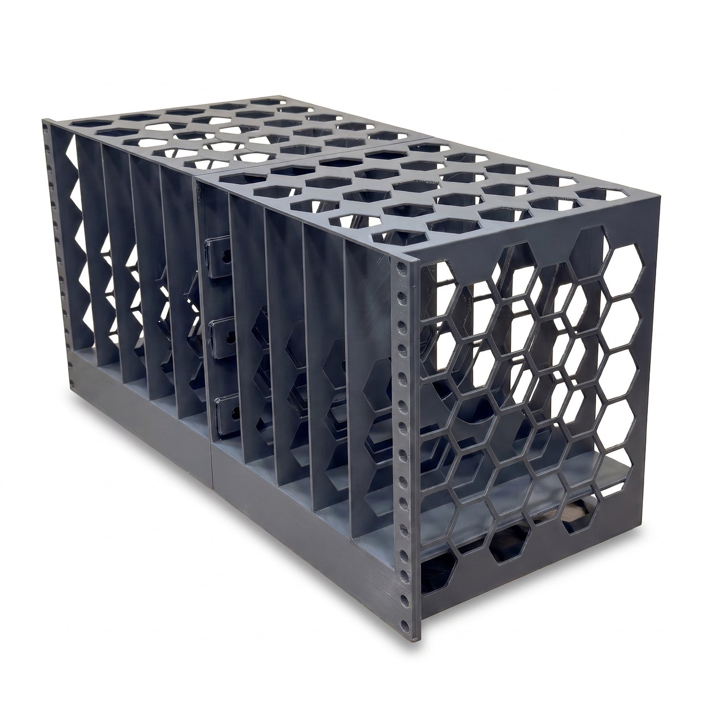 Empty Rack Forged 10-unit Dell Micro rack mount in neutral Gray PETG on a pure-white background