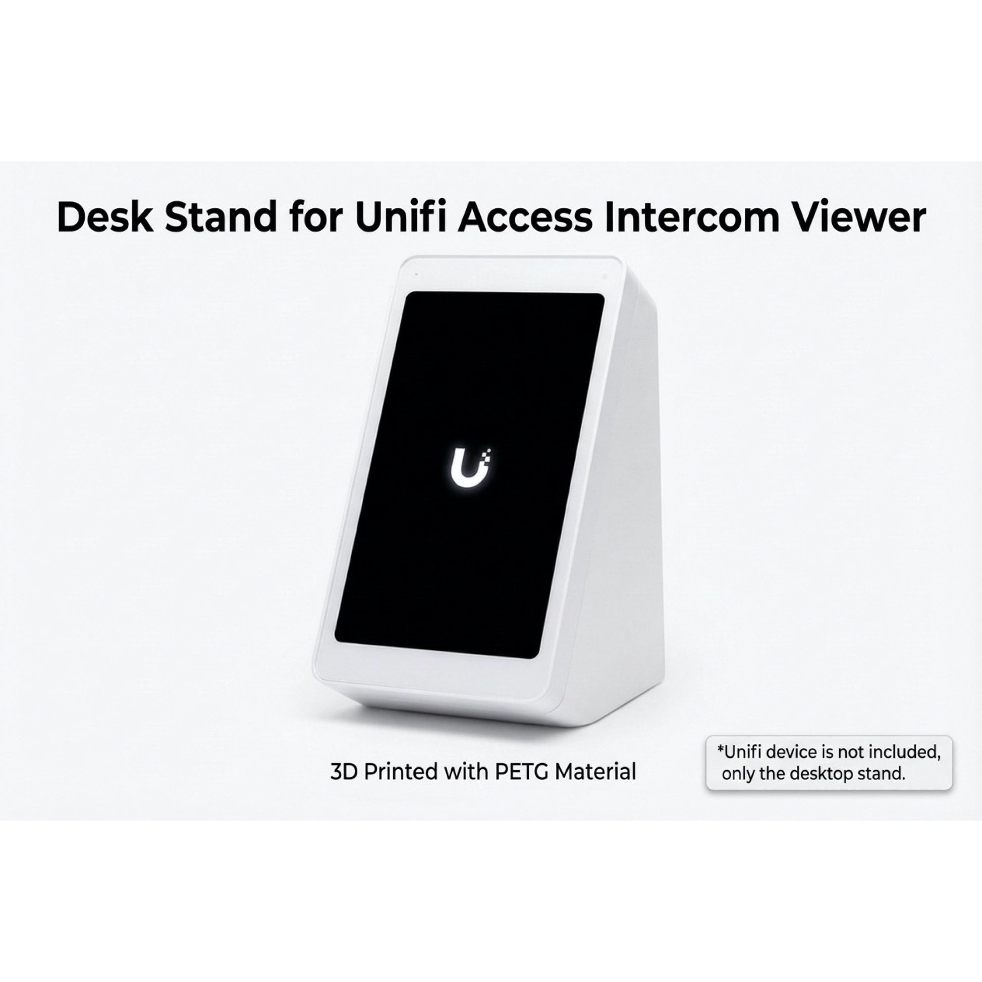 White Rack Forged desktop stand for UniFi Access Intercom Viewer