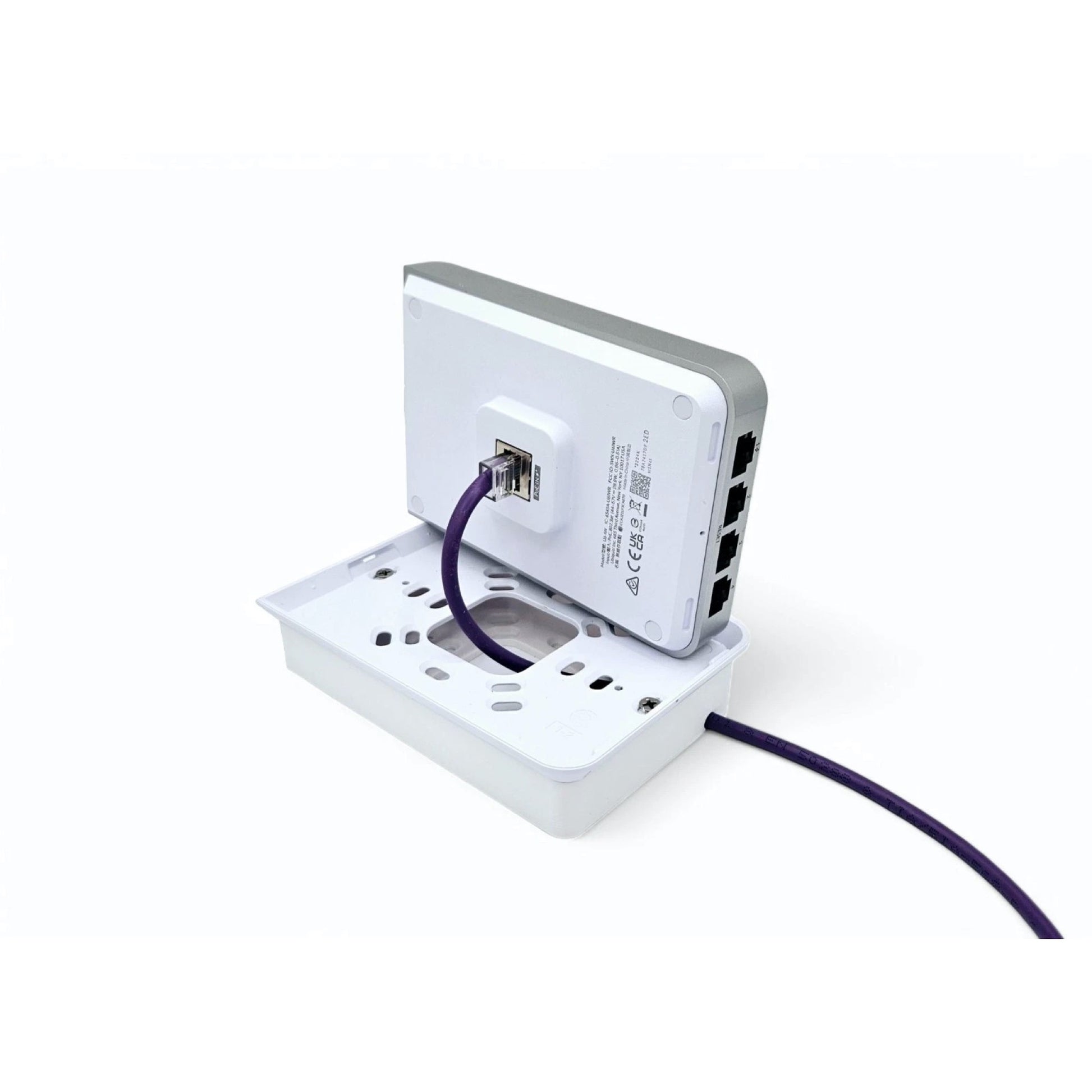 White Rack Forged surface-mount junction box for UniFi U6 In-Wall access point