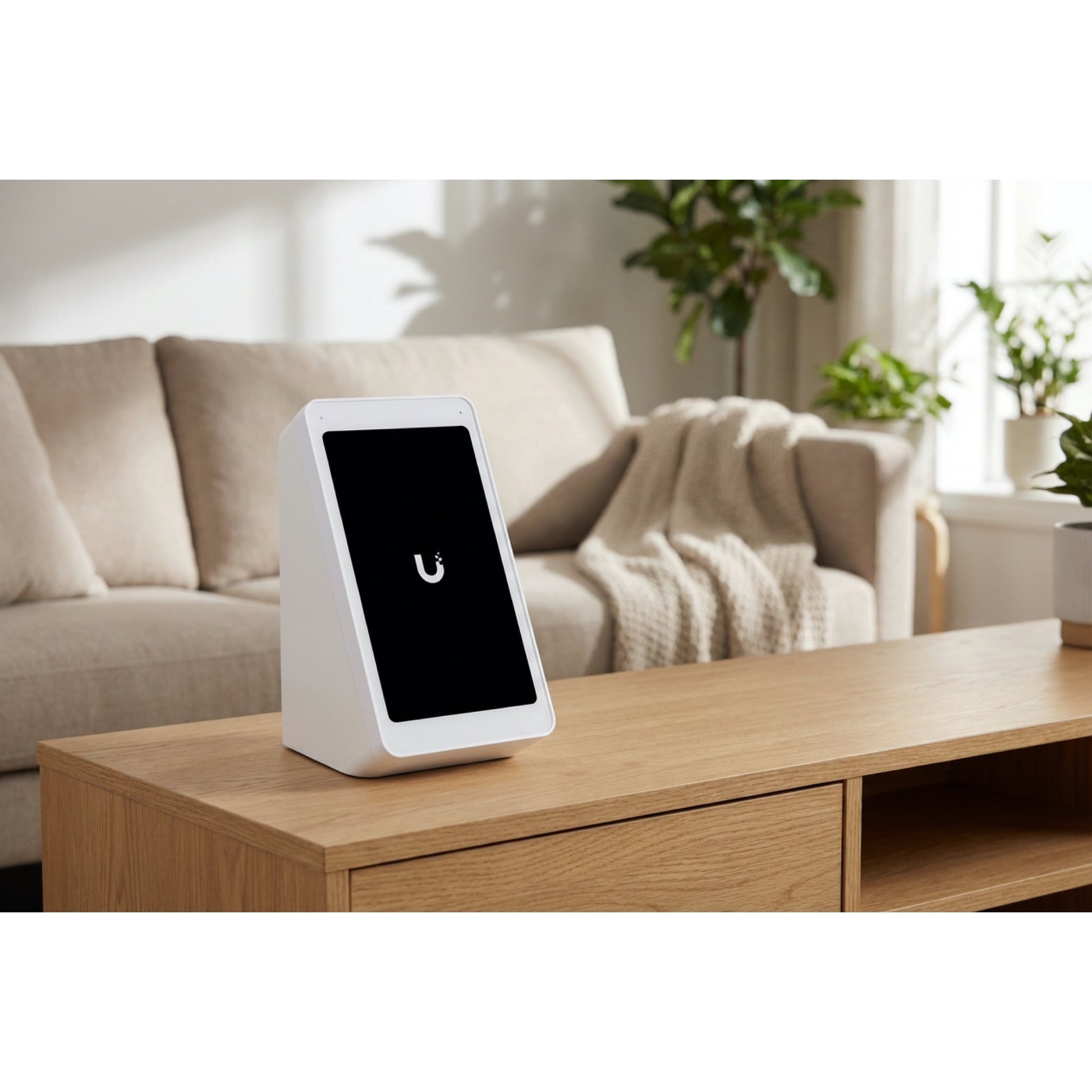 Rear support detail on Rack Forged desktop stand for UniFi Access Intercom Viewer