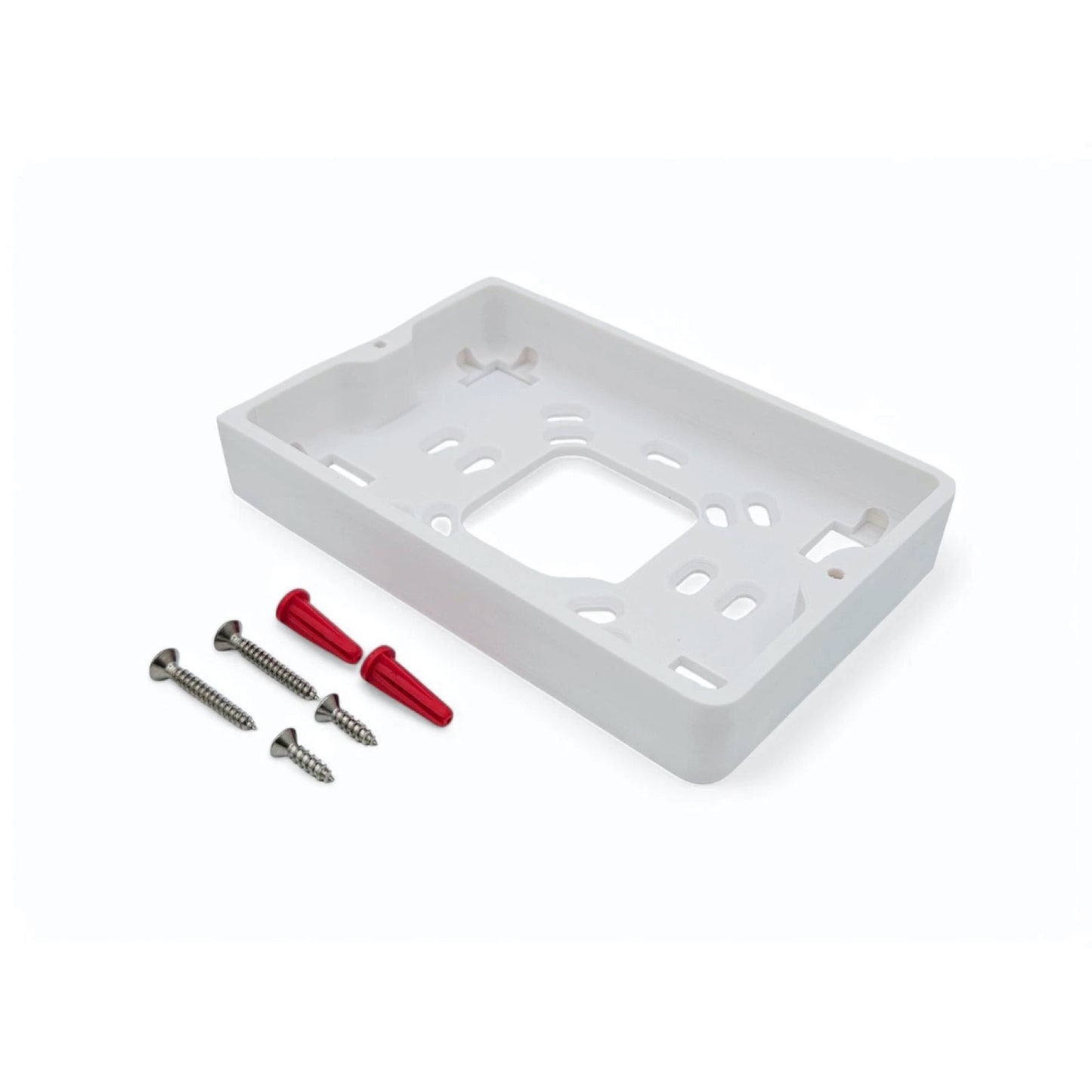 Mounting detail on Rack Forged surface-mount junction box for UniFi U6 In-Wall