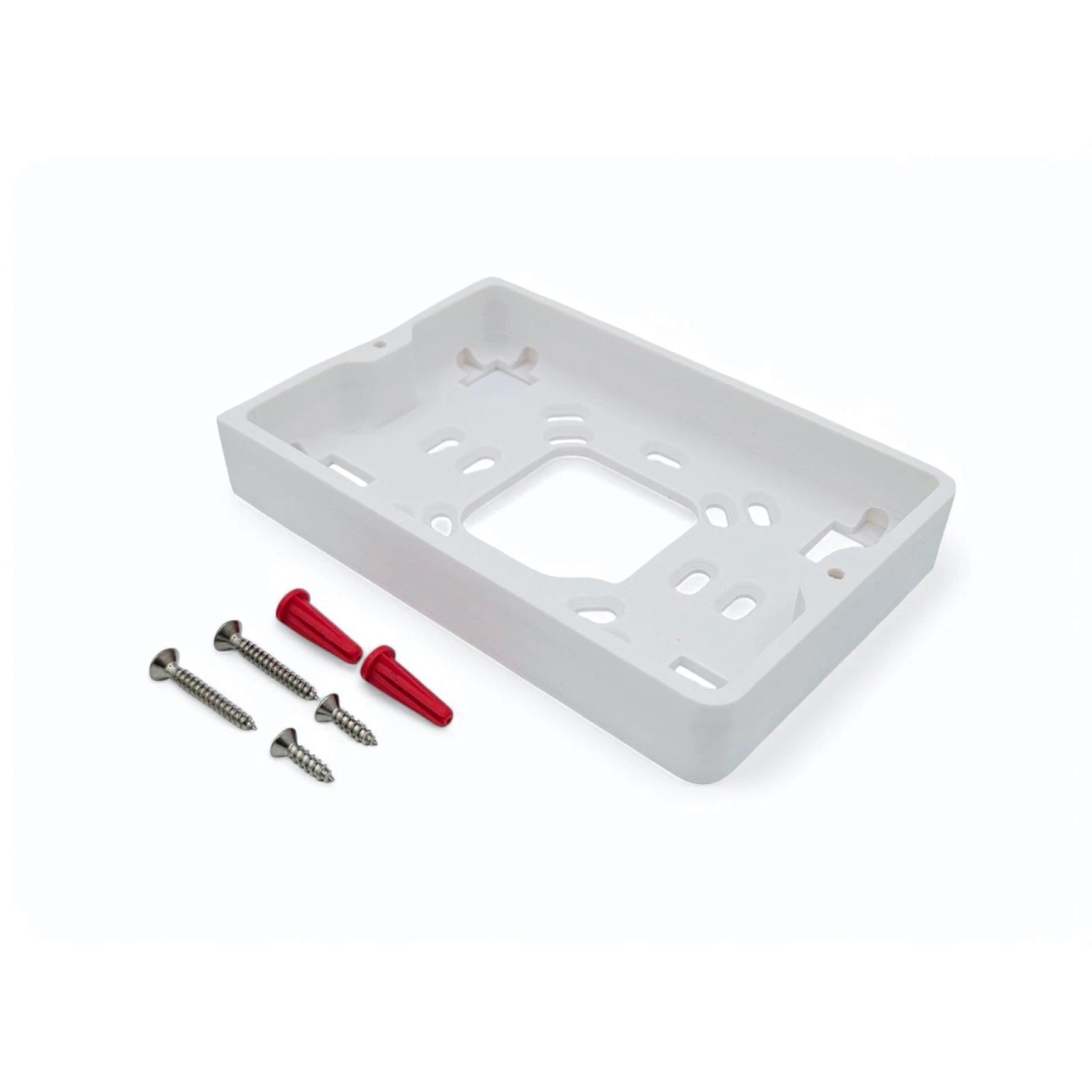 Mounting detail on Rack Forged surface-mount junction box for UniFi U6 In-Wall
