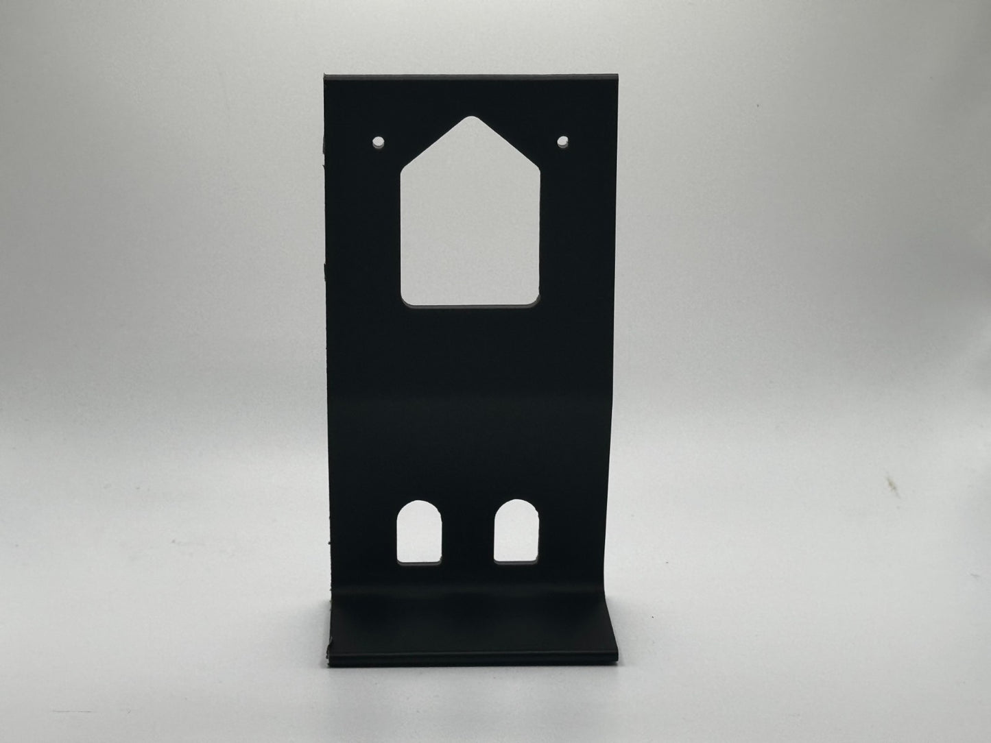 Front view of Rack Forged desktop stand for UniFi U6 and U7 In-Wall access point