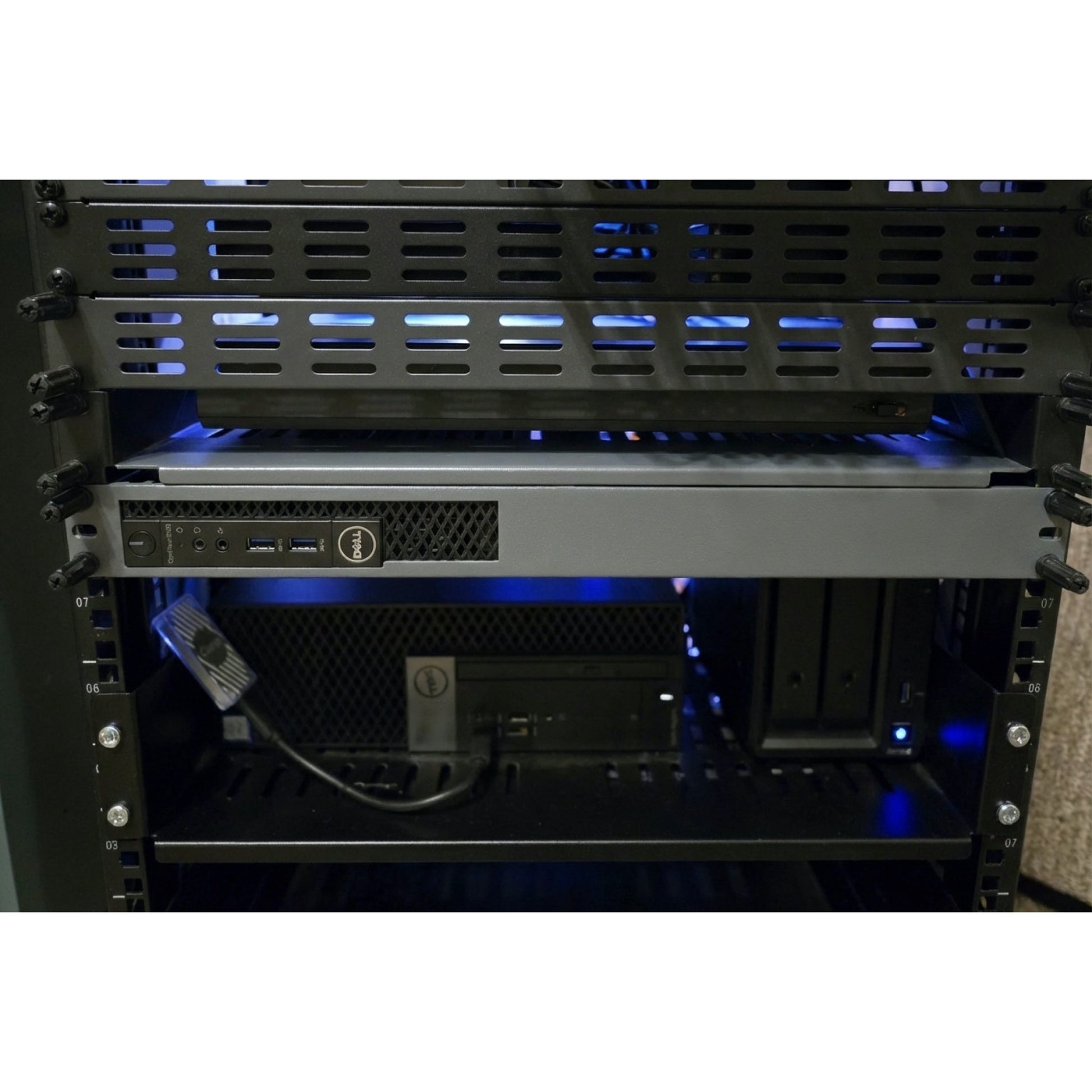 White Rack Forged 19-inch rack mount option for Dell OptiPlex Micro mini-PCs